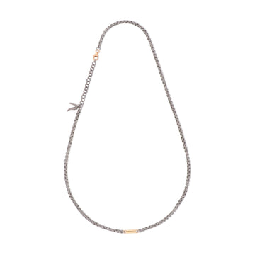 Collana Mano J in titanio barretta e chiusura oro rosso 9kt MISURA UNICA