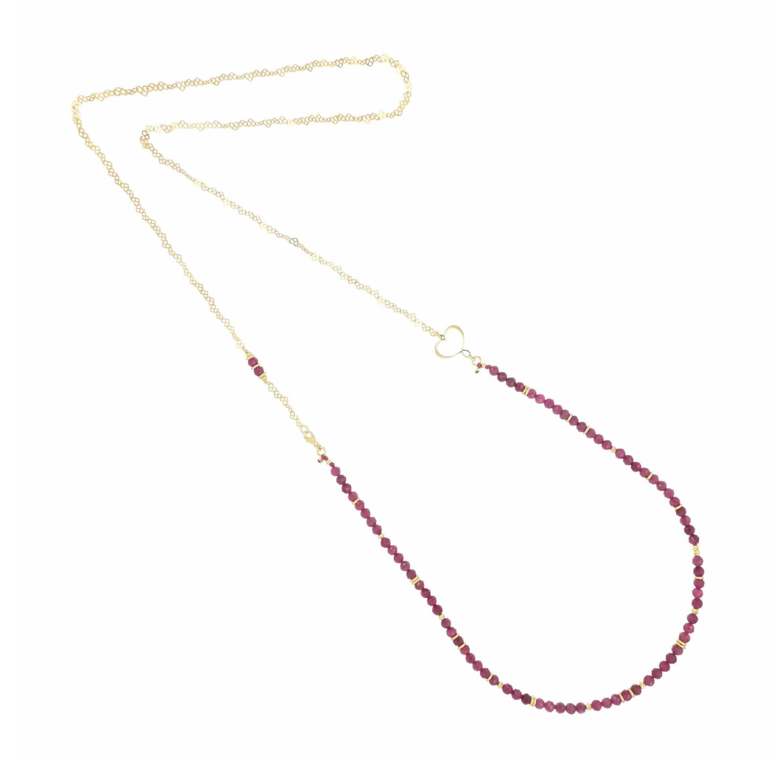 Collana lunga Maman et Sophie in argento dorato con rubini MISURA UNICA