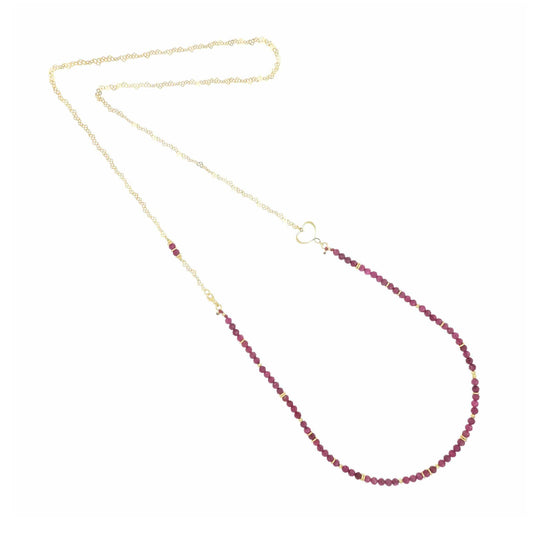 Collana lunga Maman et Sophie in argento dorato con rubini MISURA UNICA
