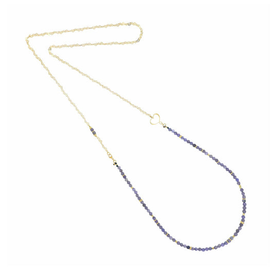 Collana Maman et Sophie in argento dorato e pietre tanzanite MISURA UNICA