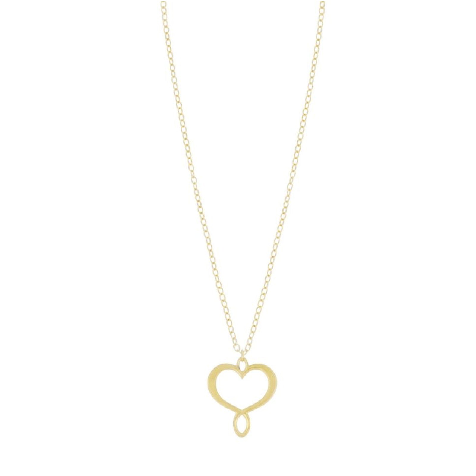 Collana Maman et Sophie argento dorato e cuore grande MISURA UNICA
