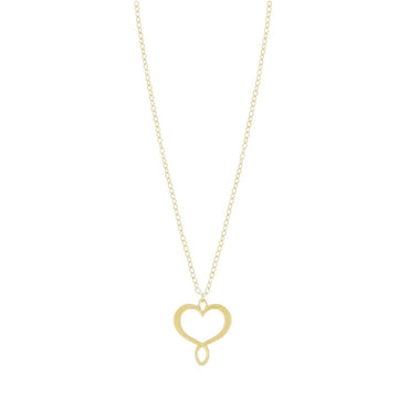 Collana Maman et Sophie argento dorato e cuore grande MISURA UNICA