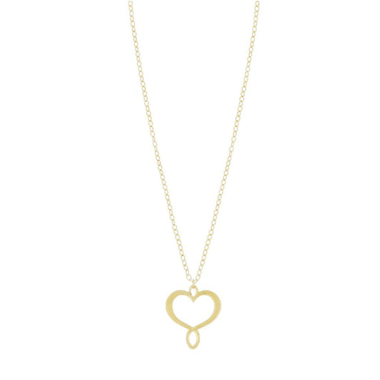 Collana Maman et Sophie argento dorato e cuore grande MISURA UNICA
