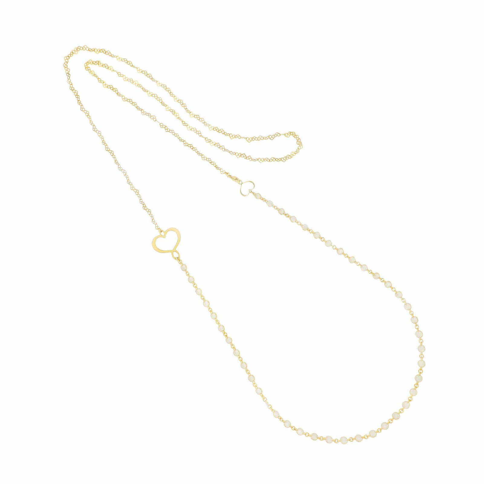 Collana Maman et Sophie argento dorato cuori e smalto perlato MISURA UNICA