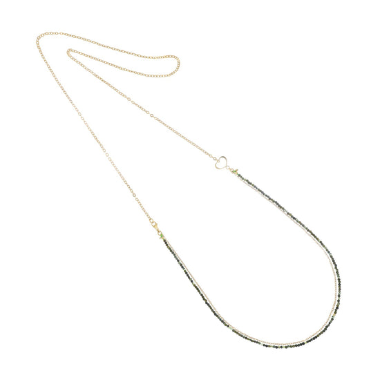 Collana lunga Maman et Sophie in argento pvd e diopsite MISURA UNICA