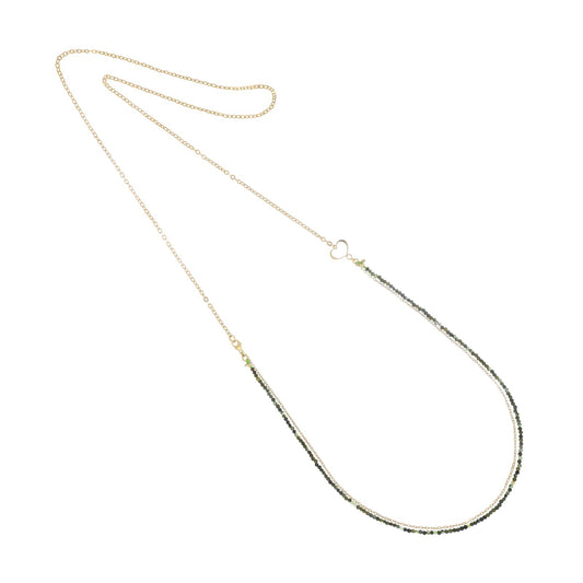 Collana lunga Maman et Sophie in argento pvd e diopsite MISURA UNICA