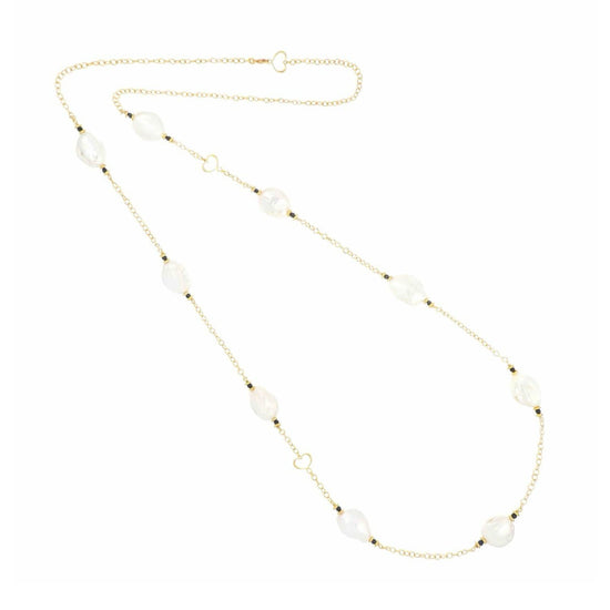 Collana lunga Maman et Sophie argento dorato perle e spinello