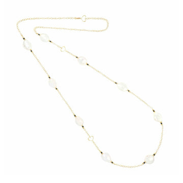 Collana lunga Maman et Sophie argento dorato perle e spinello