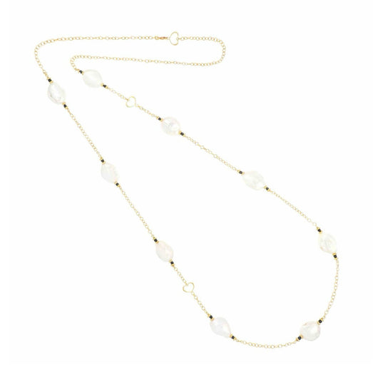 Collana lunga Maman et Sophie argento dorato perle e spinello