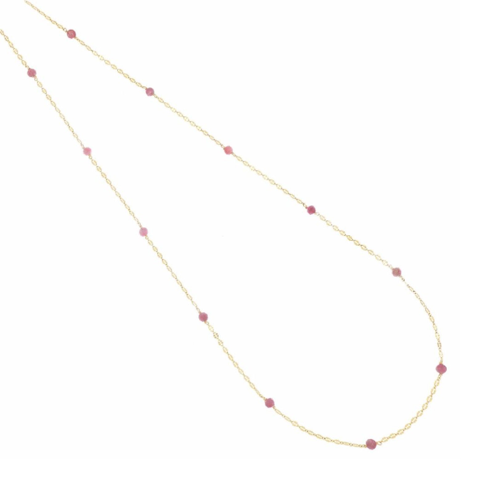 Collana Maman et Sophie argento dorato e tormalina rosa MISURA UNICA