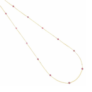 Collana Maman et Sophie argento dorato e tormalina rosa MISURA UNICA