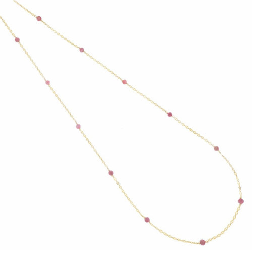 Collana Maman et Sophie argento dorato e tormalina rosa MISURA UNICA