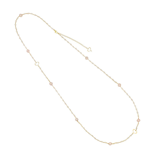 Collana lunga Maman et Sophie in argento pvd oro e perle MISURA UNICA