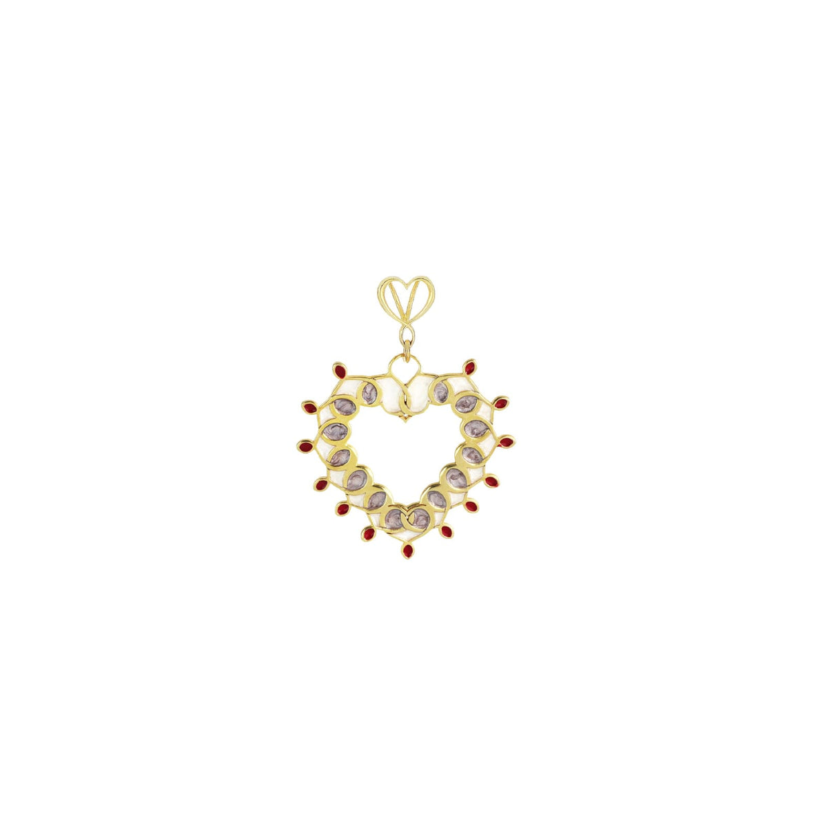 Ciondolo Maman et Sophie in argento pvd oro cuore sacro MISURA UNICA