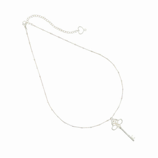 Collana Maman et Sophie in argento rodiato e chiave pendente MISURA UNICA