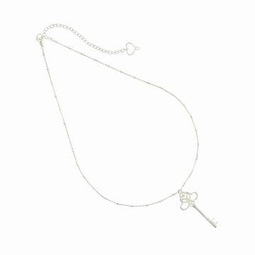 Collana Maman et Sophie in argento rodiato e chiave pendente MISURA UNICA