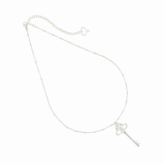 Collana Maman et Sophie in argento rodiato e chiave pendente MISURA UNICA