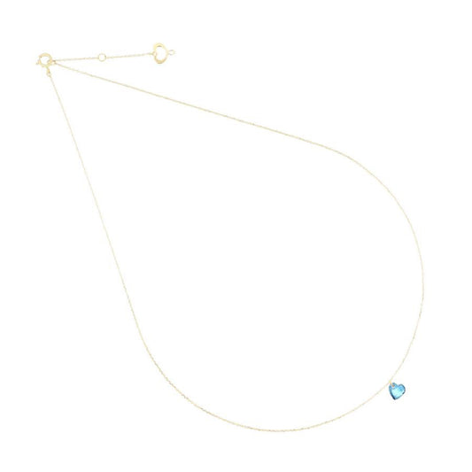 Collana Maman et Sophie oro 18 kt con cuore di topazio blu MISURA UNICA