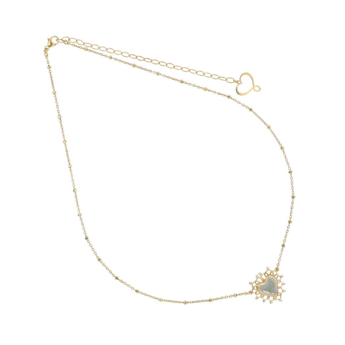 Collana girocollo Maman et Sophie in argento pvd oro cuore MISURA UNICA