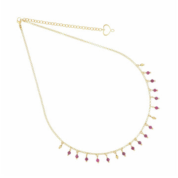 Collana Maman et Sophie Frange in argento dorato con rubini MISURA UNICA