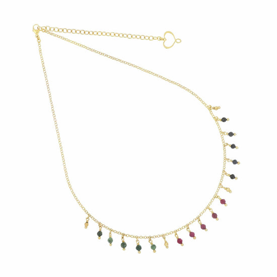 Collana Maman et Sophie in argento dorato e pietre colorate MISURA UNICA