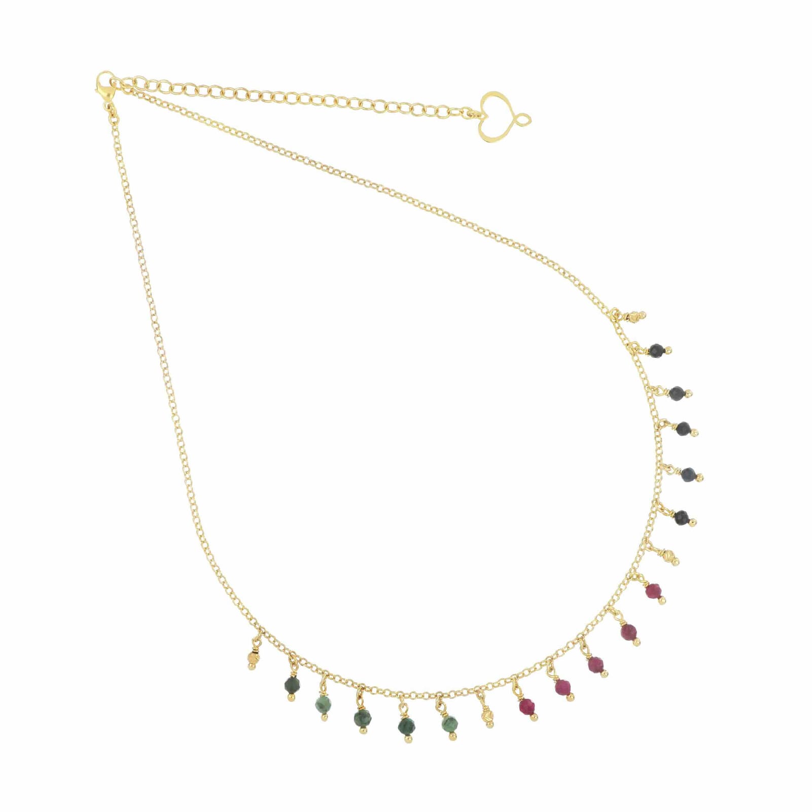 Collana Maman et Sophie in argento dorato e pietre colorate MISURA UNICA