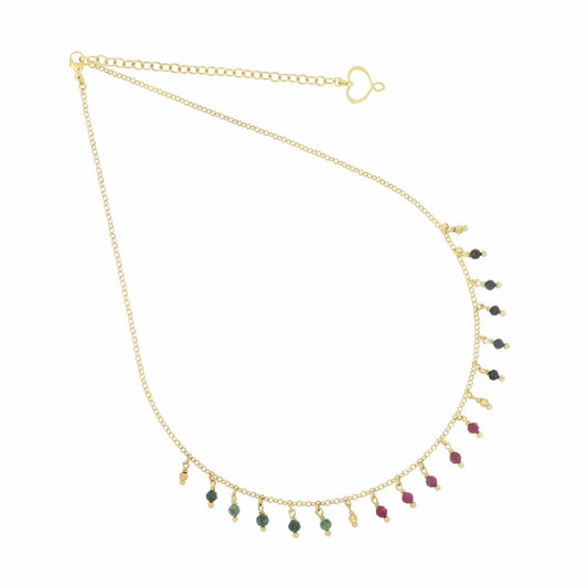 Collana Maman et Sophie in argento dorato e pietre colorate MISURA UNICA