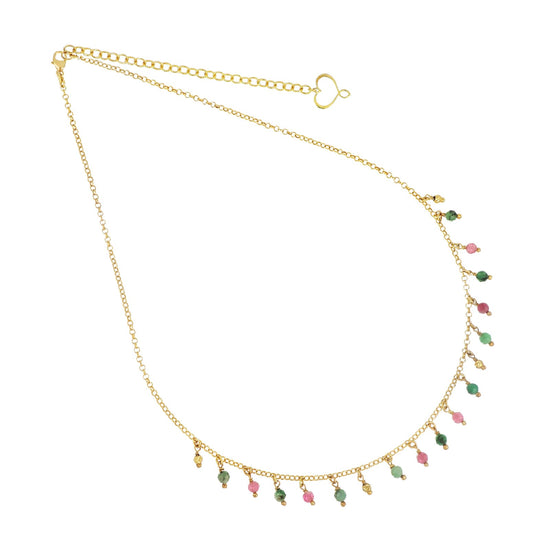 Collana girocollo Maman et Sophie in argento pvd oro frange MISURA UNICA