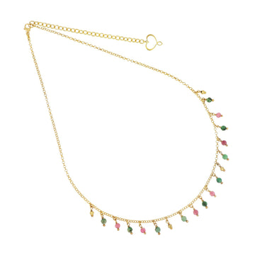 Collana girocollo Maman et Sophie in argento pvd oro frange MISURA UNICA