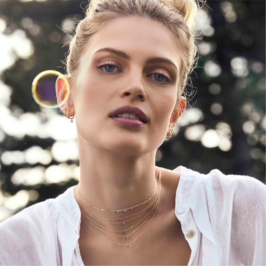 Collana in oro 18kt donna Maman et Sophie AURUM diamante blu MISURA UNICA