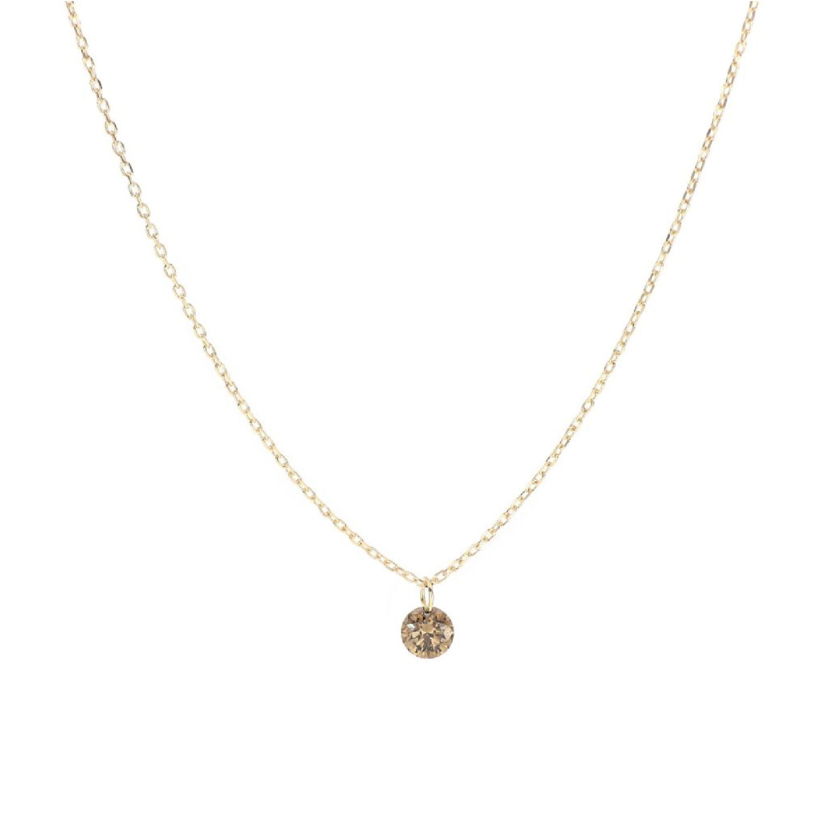 Collana in oro 18kt Maman et Sophie AURUM diamante marrone MISURA UNICA