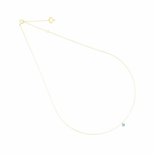 Collana Maman et Sophie in oro 18k topazio azzurro pendente MISURA UNICA