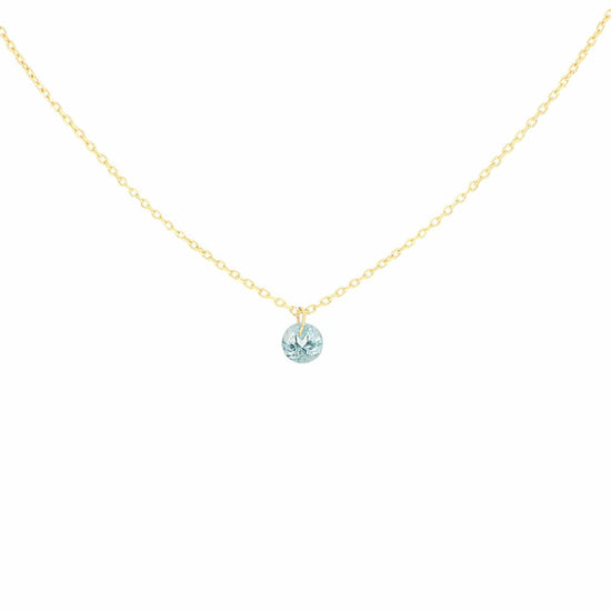 Collana Maman et Sophie in oro 18k topazio azzurro pendente MISURA UNICA