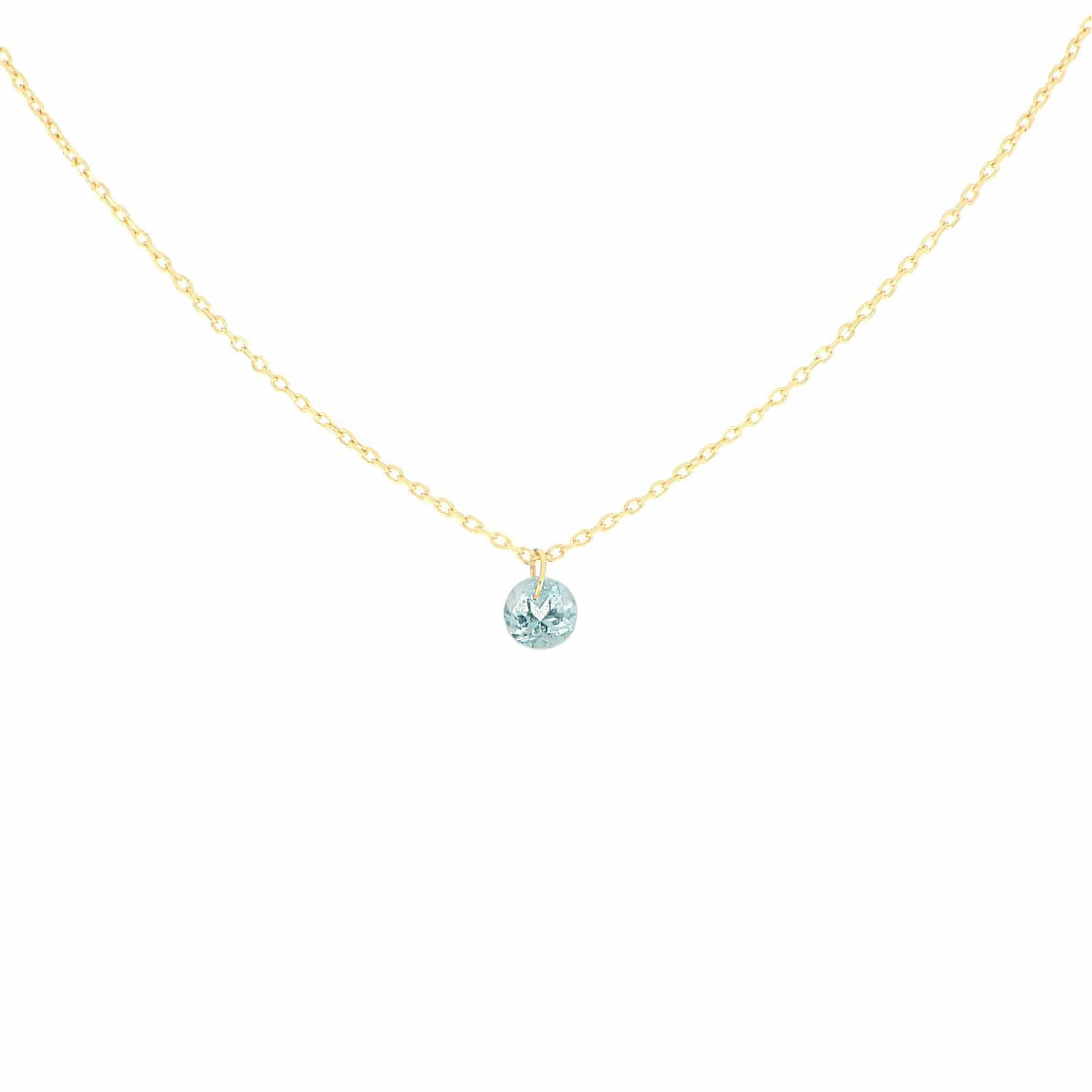 Collana Maman et Sophie in oro 18k topazio azzurro pendente MISURA UNICA