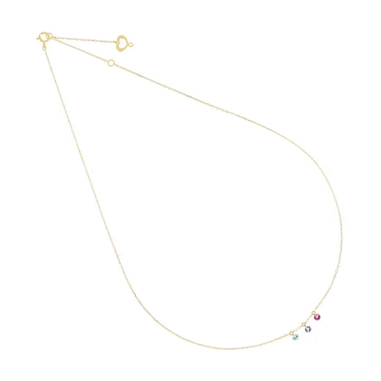 Collana girocollo Maman et Sophie in oro giallo topazio azzurro MISURA UNICA