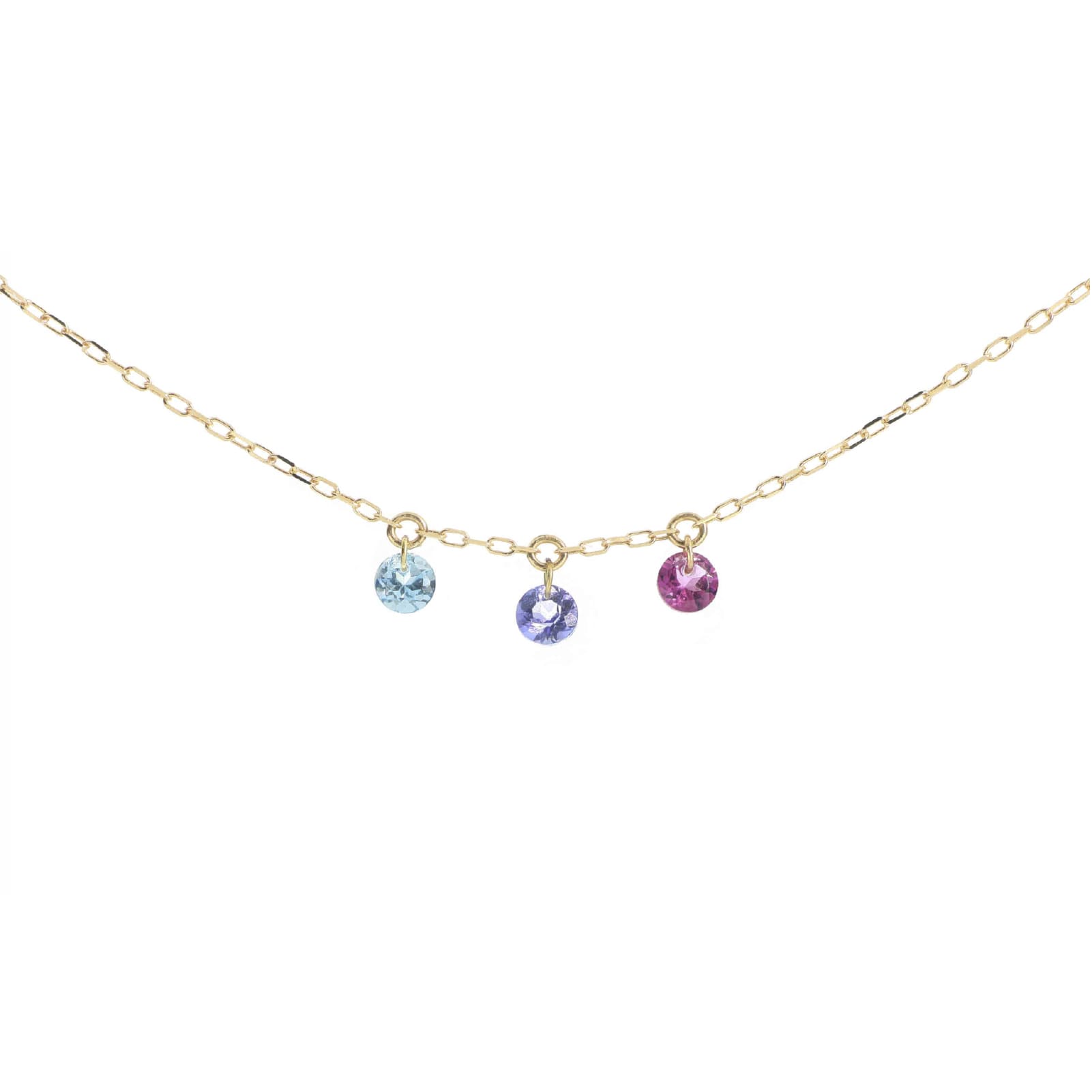 Collana girocollo Maman et Sophie in oro giallo topazio azzurro MISURA UNICA