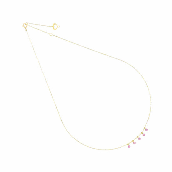 Collana Maman et Sophie in oro 18k pietre rodolite pendenti MISURA UNICA