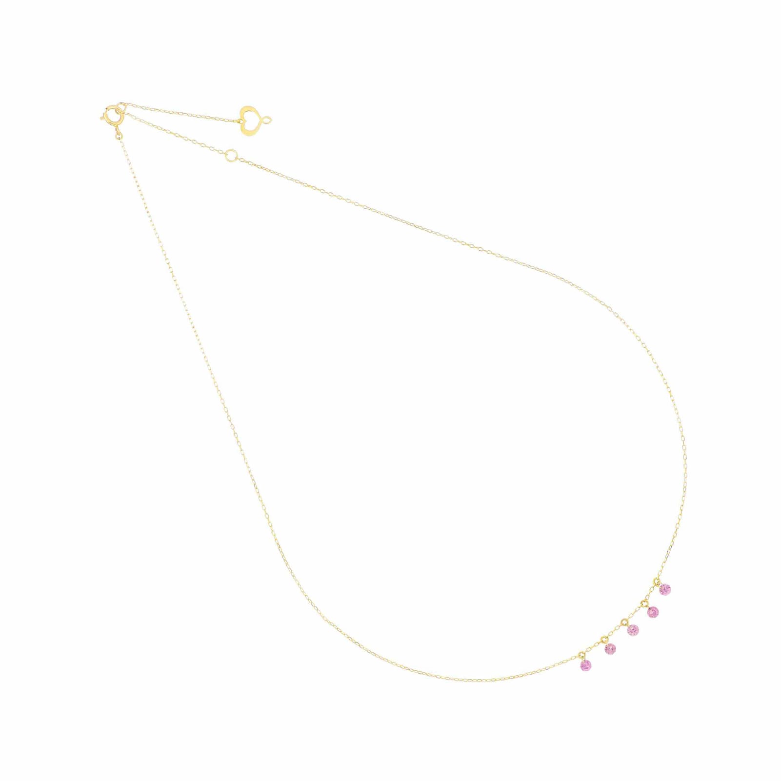 Collana Maman et Sophie in oro 18k pietre rodolite pendenti MISURA UNICA