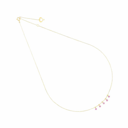 Collana Maman et Sophie in oro 18k pietre rodolite pendenti MISURA UNICA