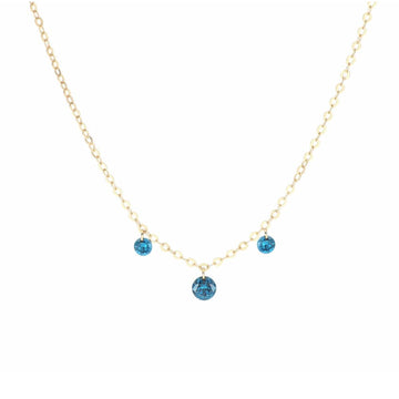 Collana in oro 18kt Maman et Sophie AURUM con tre diamanti blu MISURA UNICA