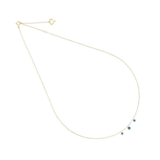 Collana in oro 18kt Maman et Sophie AURUM con tre diamanti blu MISURA UNICA