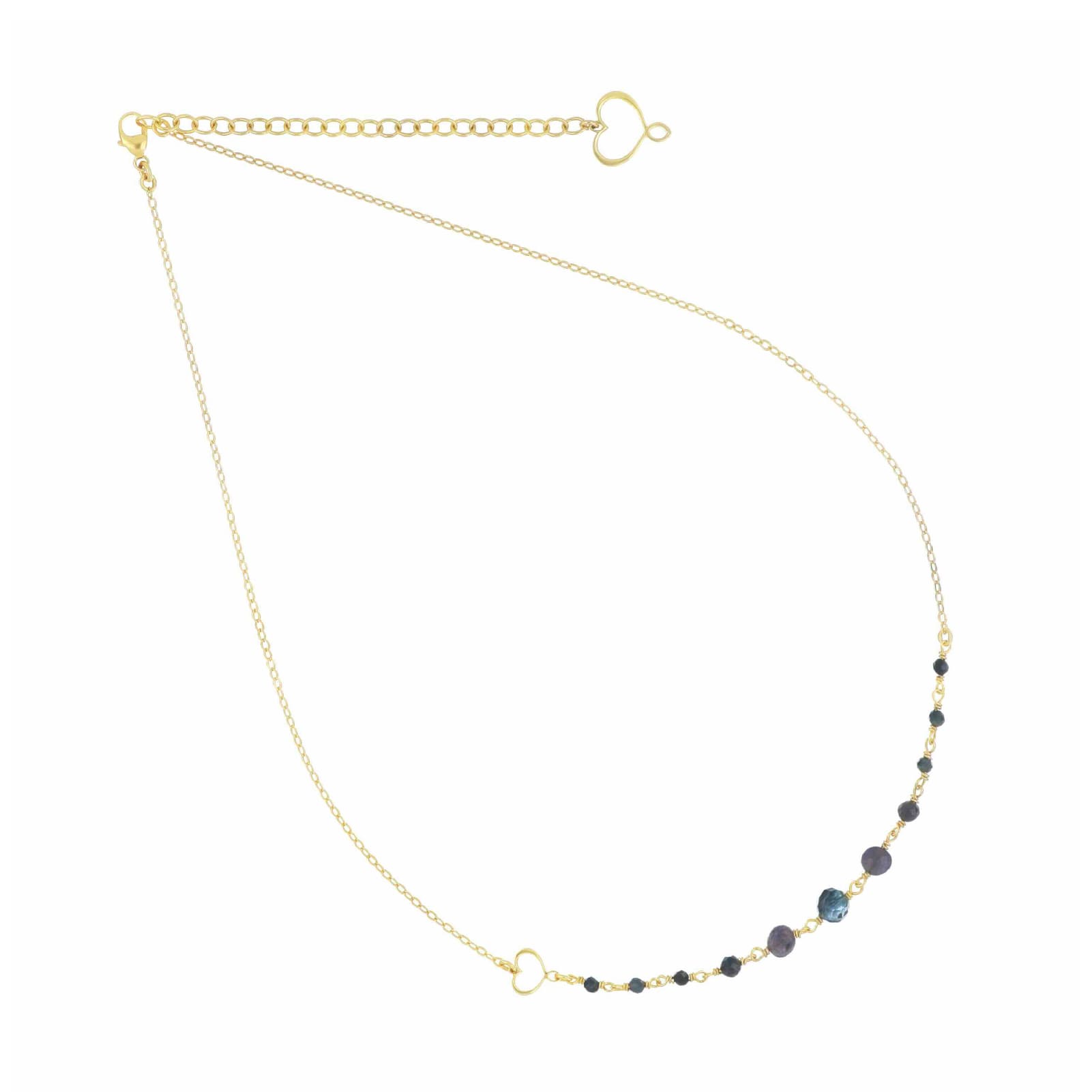 Collana Maman et Sophie Onda in argento dorato con piete blu MISURA UNICA