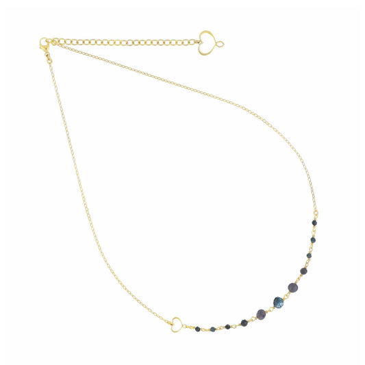 Collana Maman et Sophie Onda in argento dorato con piete blu MISURA UNICA