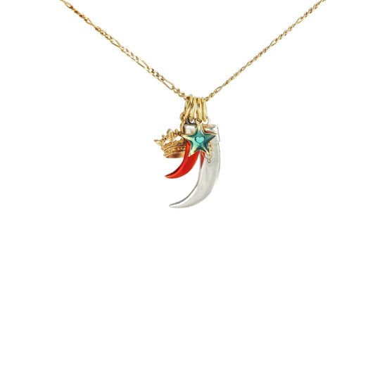 Collana girocollo Maman et Sophie in argento pvd oro corno MISURA UNICA