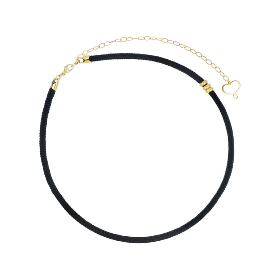 Collana girocollo Maman et Sophie in cordino nero e argento MISURA UNICA
