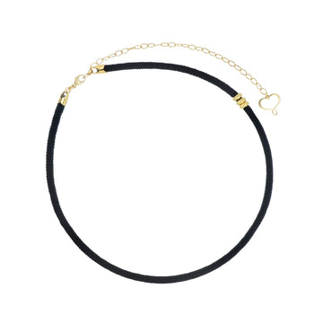 Collana girocollo Maman et Sophie in cordino nero e argento MISURA UNICA