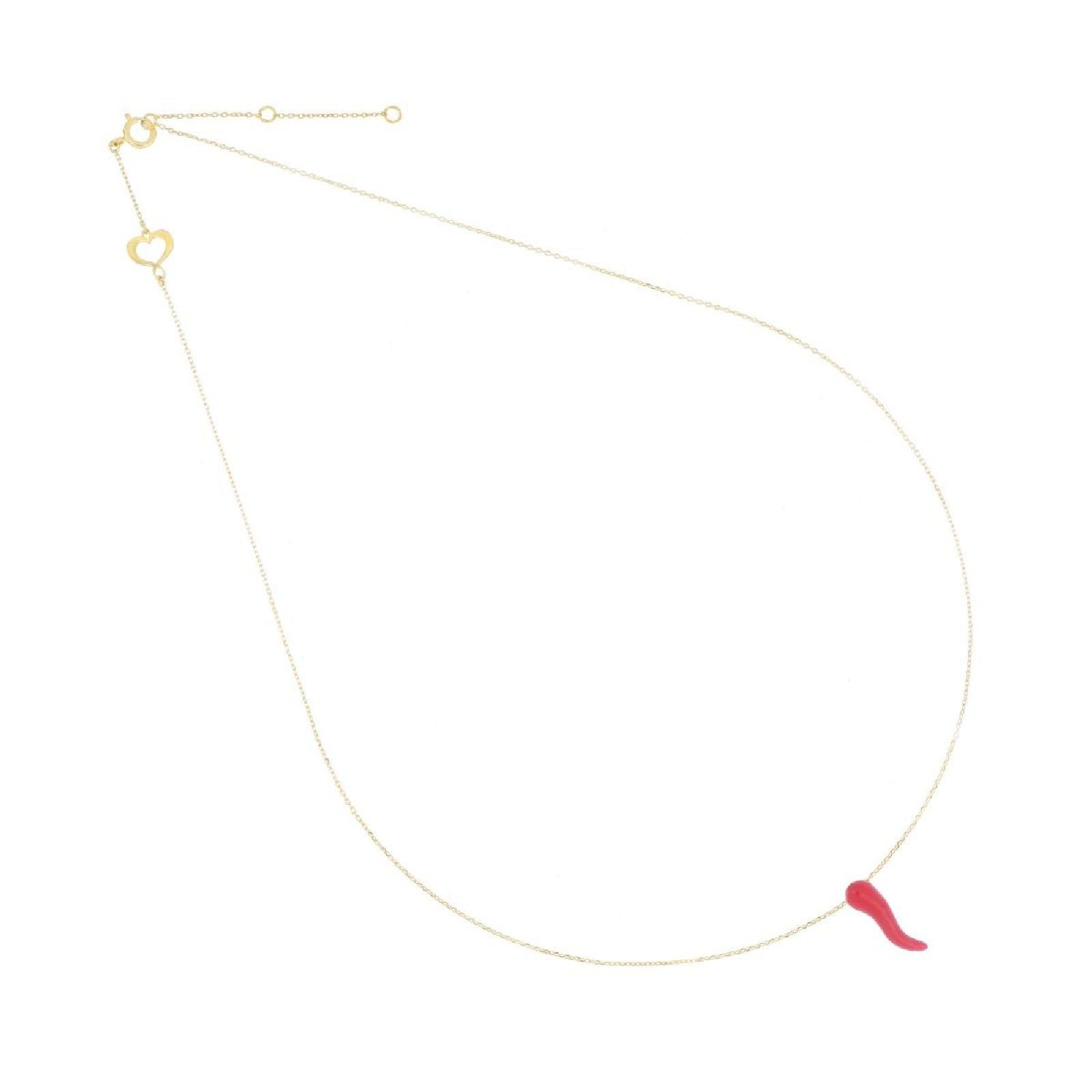 Collana in oro 18kt Maman et Sophie AURUM con cornetto rosso MISURA UNICA