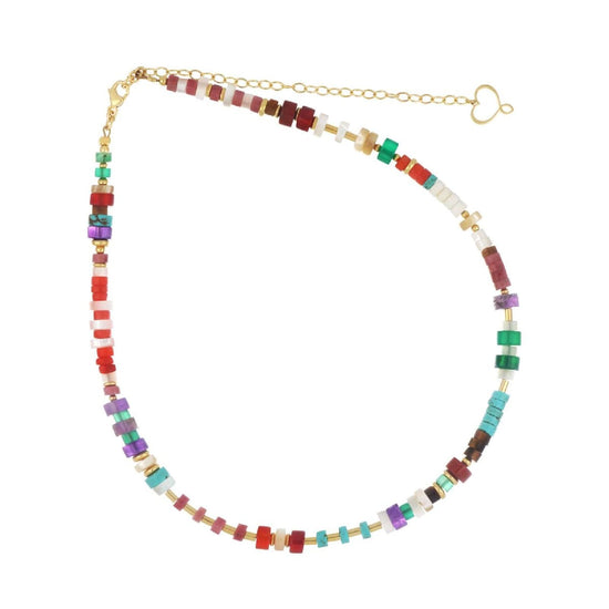 Collana girocollo Maman et Sophie regolabile pietre colorate MISURA UNICA