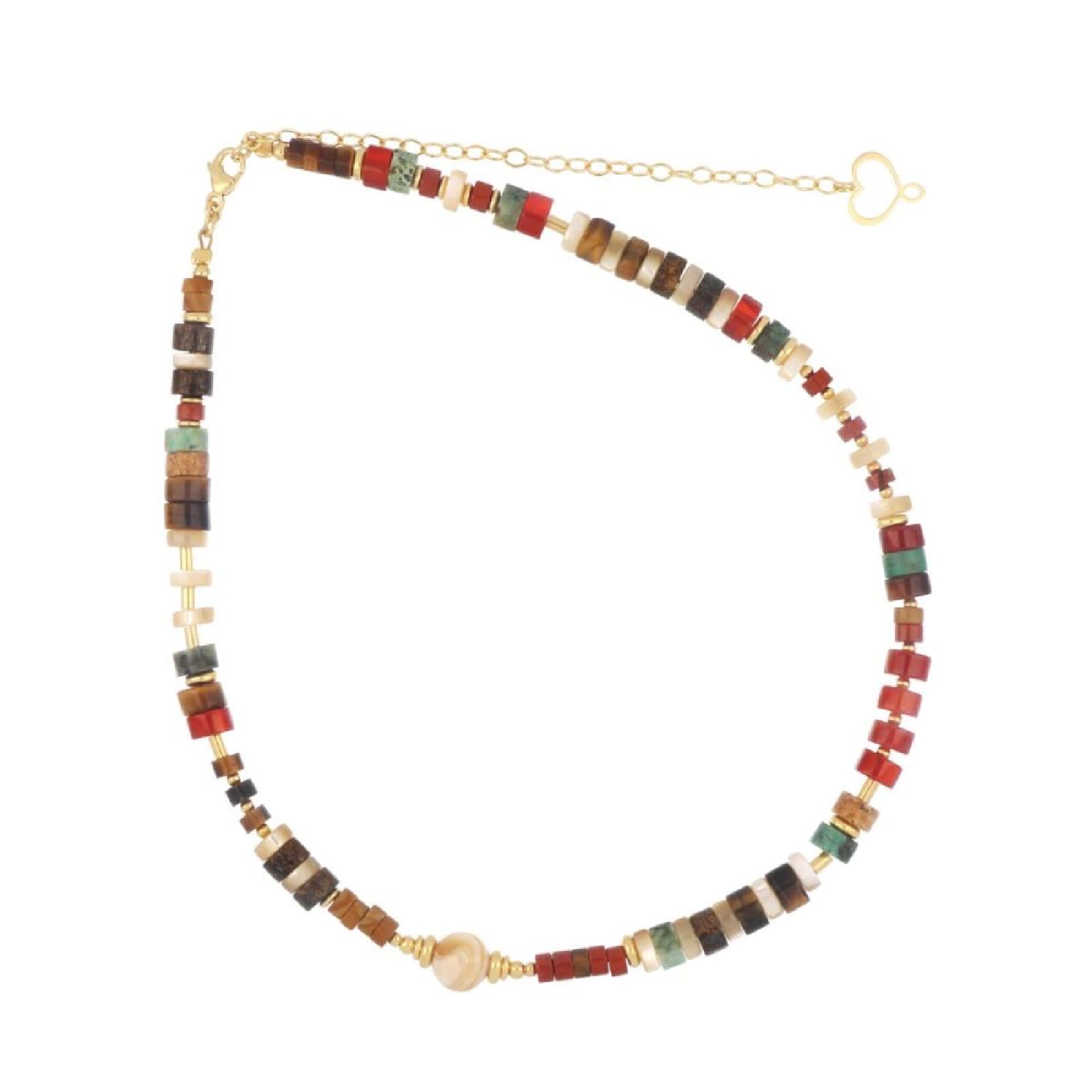 Collana girocollo Maman et Sophie con madreperla marrone