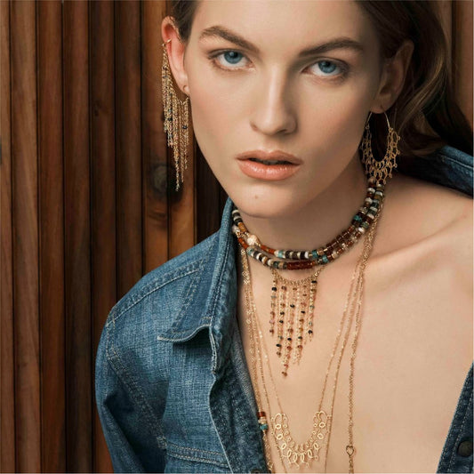 Collana girocollo Maman et Sophie con madreperla marrone MISURA UNICA